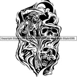 Skull Skeleton Tattoo Tat ClipArt SVG