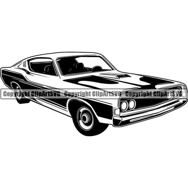 Sports Car Vintage Retro Classic ClipArt SVG
