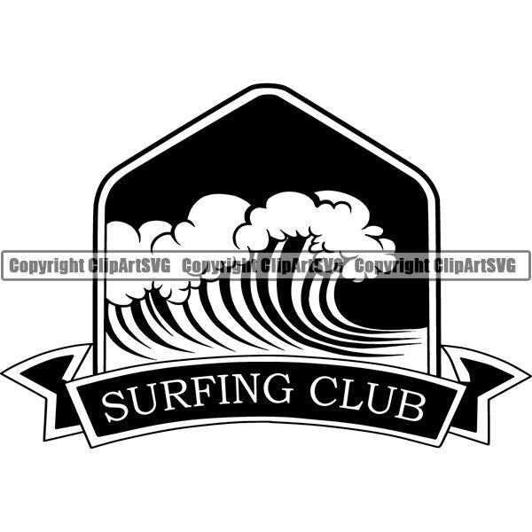 Sports Surfing Surf Logo ClipArt SVG