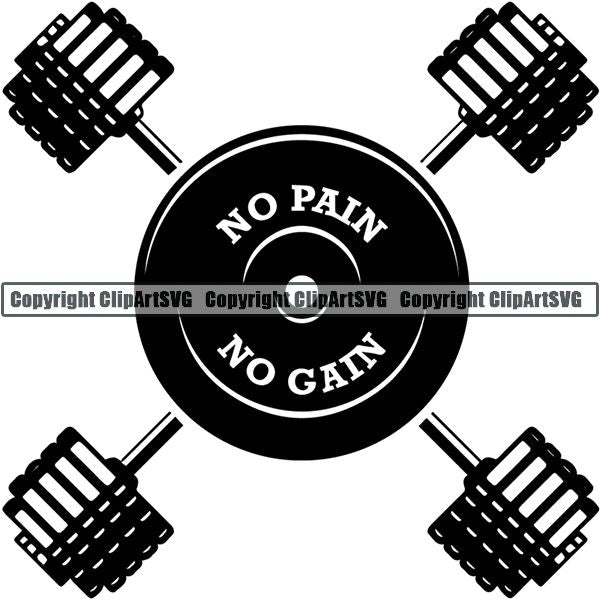 Gym Sports Bodybuilding Fitness Muscle Logo ClipArt SVG