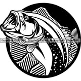 Sports Game Fishing Hunting Fish Hunt Bass ClipArt SVG