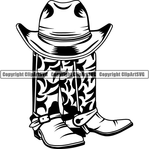 Occupation Cowboy Logo ClipArt SVG