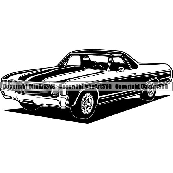 Sports Car Vintage Retro Classic ClipArt SVG