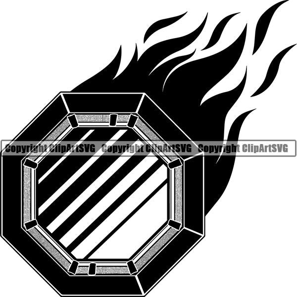 Sports Boxing Boxer MMA Fighter Fire ClipArt SVG