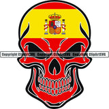 Country Flag Skull Spain ClipArt SVG