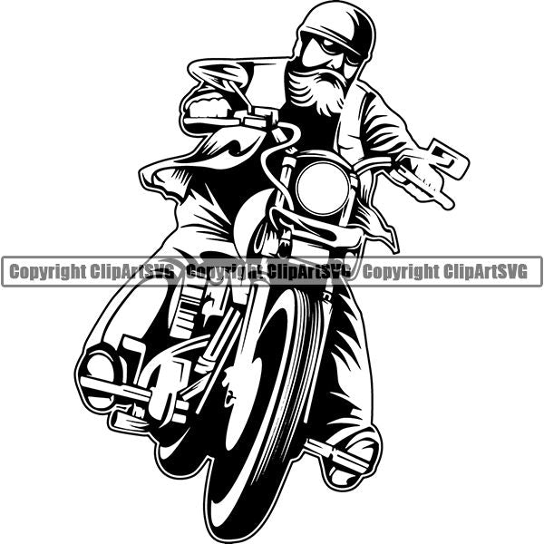 Motorcycle Bike Chopper ClipArt SVG