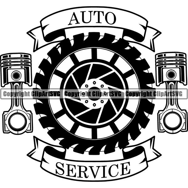 Mechanic Repair Shop Garage Logo ClipArt SVG