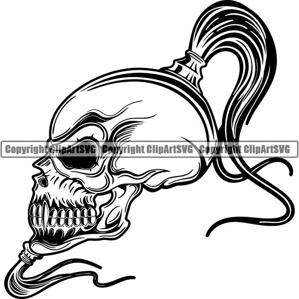 Skull Skeleton Tattoo Tat ClipArt SVG