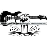 Music Musical Instrument Guitar Electric Hand Break ClipArt SVG