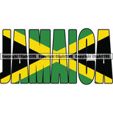Country Flag Text Name Jamaica ClipArt SVG