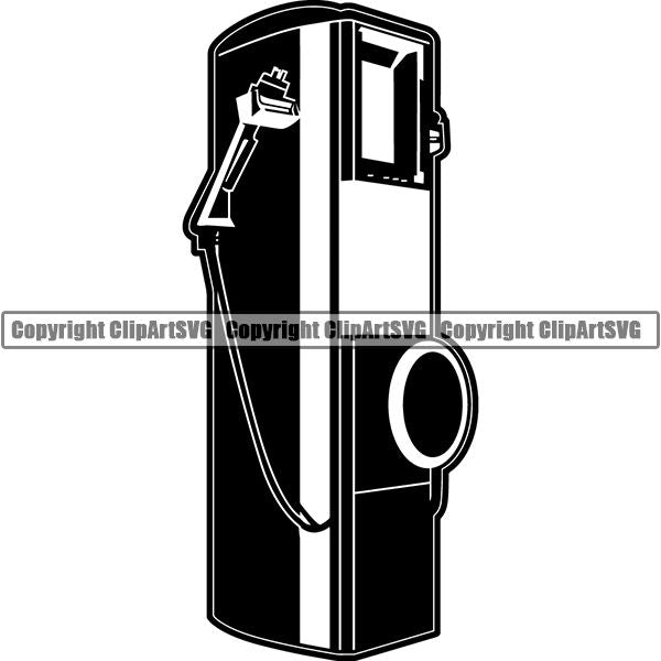 Sports Car Electric Vehicle Charging Station ClipArt SVG