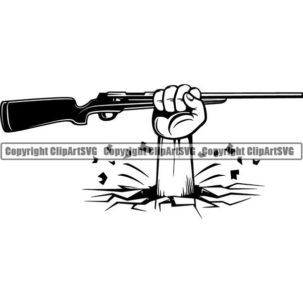 Sports Game Hunting Fishing Hunt Fish Rifle ClipArt SVG