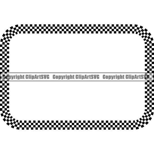 Sports Car Motorcycle Run Running Bike Race Racing Racer Race Design Element Frame Border Checkerboard Checkered Checker Straight Rectangle ClipArt SVG