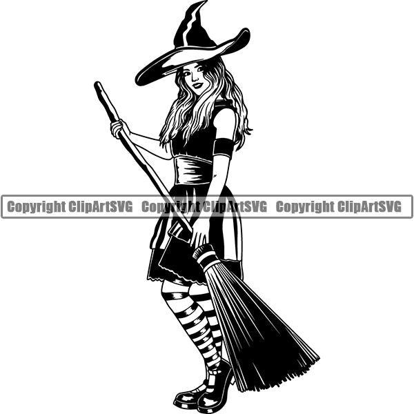 Holiday Halloween Witch Hat ClipArt SVG