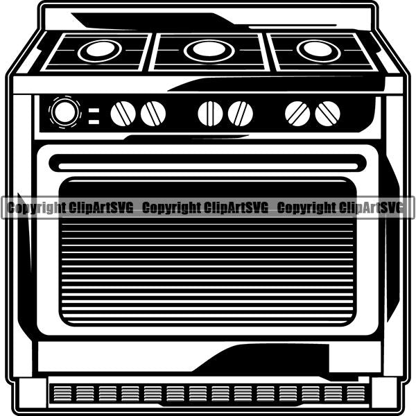 Cooking Baking Baker Chef Cook Oven BBQ Grill Stove ClipArt SVG