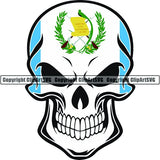 Country Flag Skull Guatemala ClipArt SVG