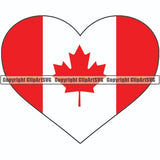 Country Flag Heart Canada ClipArt SVG