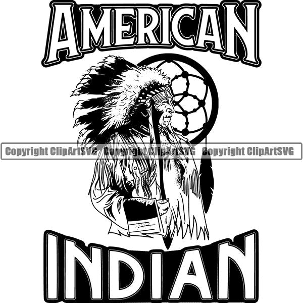 Native American Indian Logo ClipArt SVG