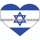 Country Flag Heart Israel ClipArt SVG