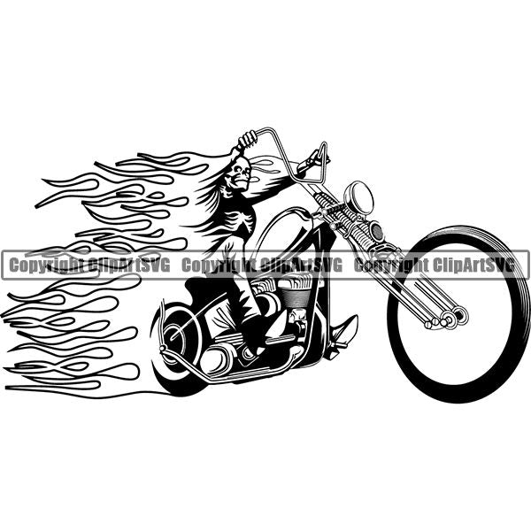 Motorcycle Bike Chopper ClipArt SVG