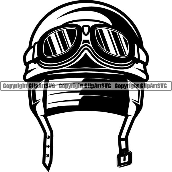 Motorcycle Bike Chopper Helmet ClipArt SVG