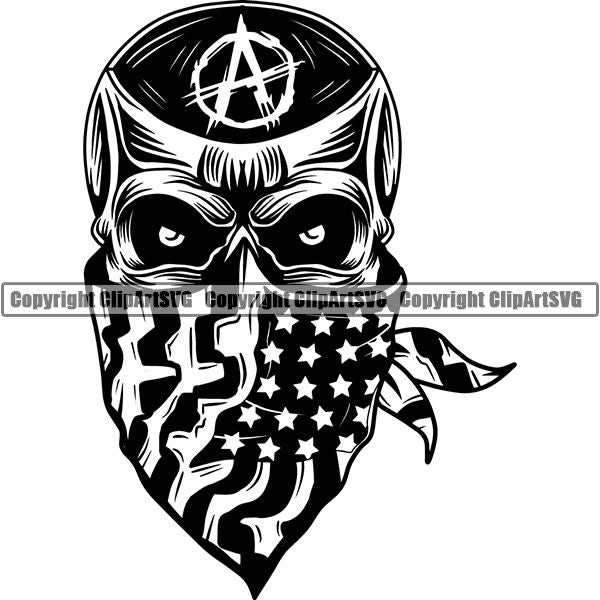 Gangster Thug Criminal Skull ClipArt SVG