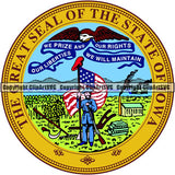 State Flag Seal Iowa ClipArt SVG