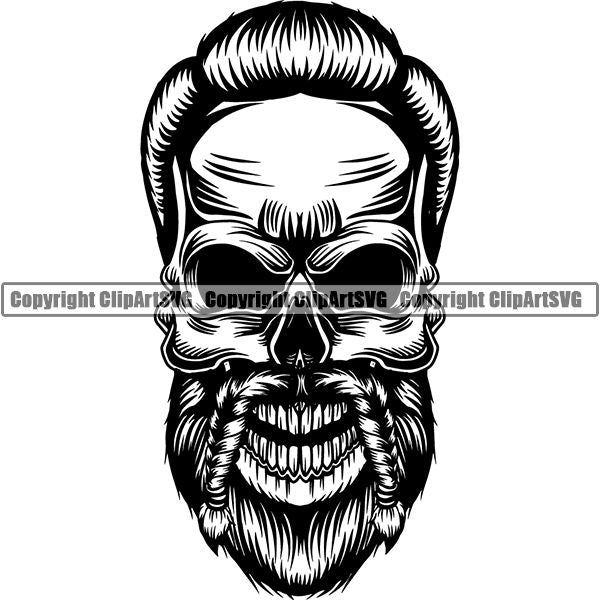Viking Warrior Skull ClipArt SVG