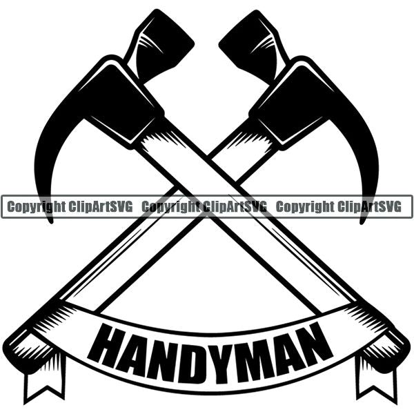 Construction Building Repair Service Handyman Logo ClipArt SVG