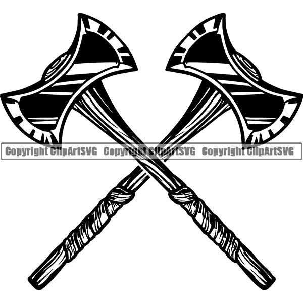 Viking Warrior Axe Double Sided ClipArt SVG