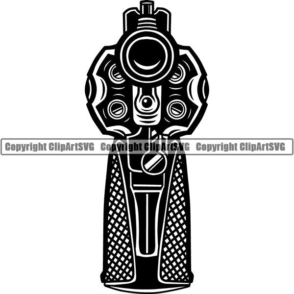 Military Weapon Gun Revolver ClipArt SVG