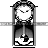 House Retro Grandfather Clock ClipArt SVG