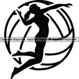 Sports Game Volleyball Heart Love ClipArt SVG