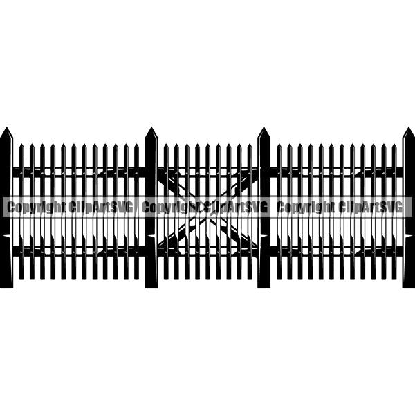House Fence ClipArt SVG