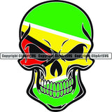 Country Flag Skull Guyana ClipArt SVG
