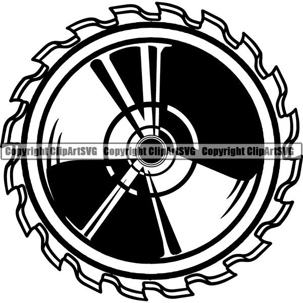 Construction Woodworking Carpenter Lumberjack Saw Blade ClipArt SVG