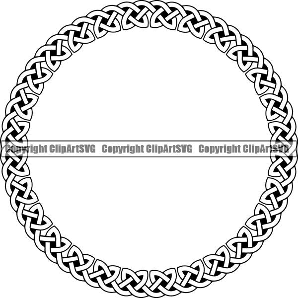 Viking Celtic Frame Border Design Element Circle ClipArt SVG