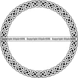 Viking Celtic Frame Border Design Element Circle ClipArt SVG