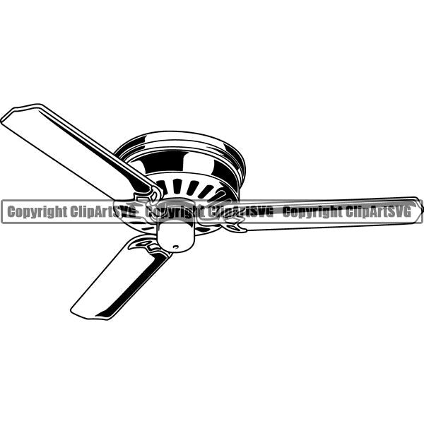House Furniture Ceiling Fan ClipArt SVG