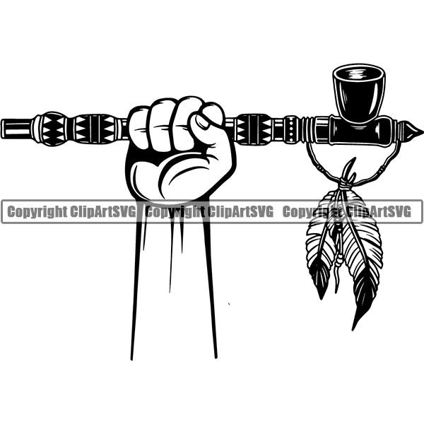 Native American Indian Pipe Peace ClipArt SVG