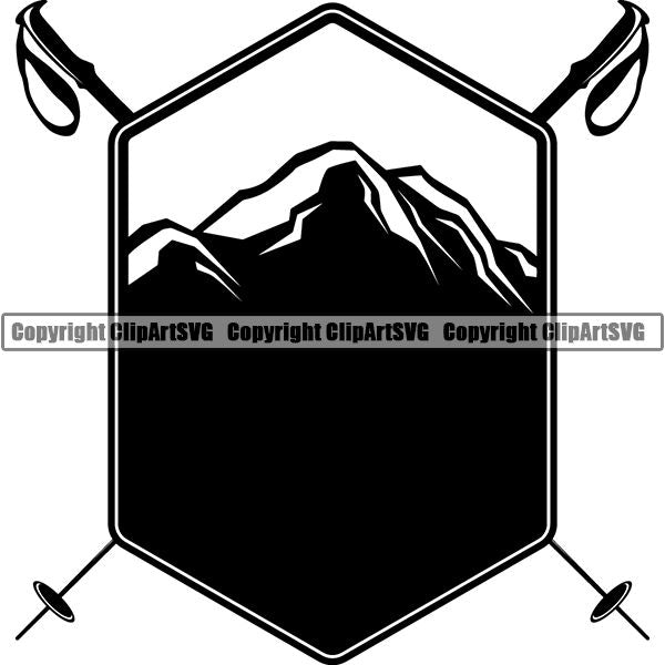 Sports Skiing Ski Snowboarding Snowboard Logo ClipArt SVG