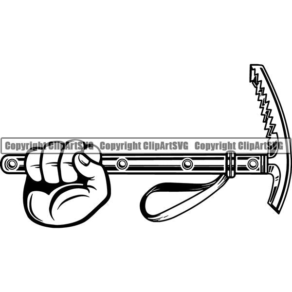 Mountain Climbing Rock Climber Pickaxe Ice Pick Axe ClipArt SVG