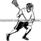 Sports Game Lacrosse Player ClipArt SVG