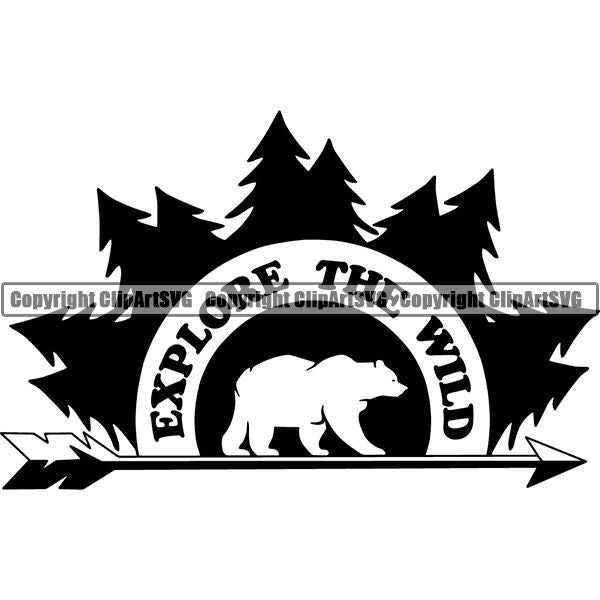 Camping Hiking Logo Clipart SVG