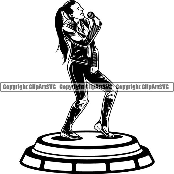 Sing Singing Singer Entertainment Party Music Night Club Nightclub ClipArt SVG