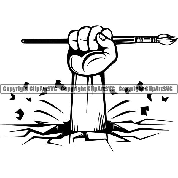 Painting Painter Artist Art Paintbrush Canvas Logo ClipArt SVG