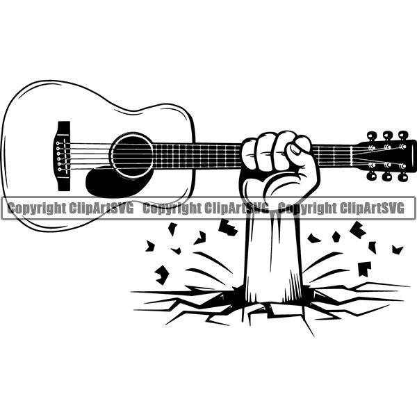 Music Musical Instrument Guitar Acoustic 6mm4d break ClipArt SVG