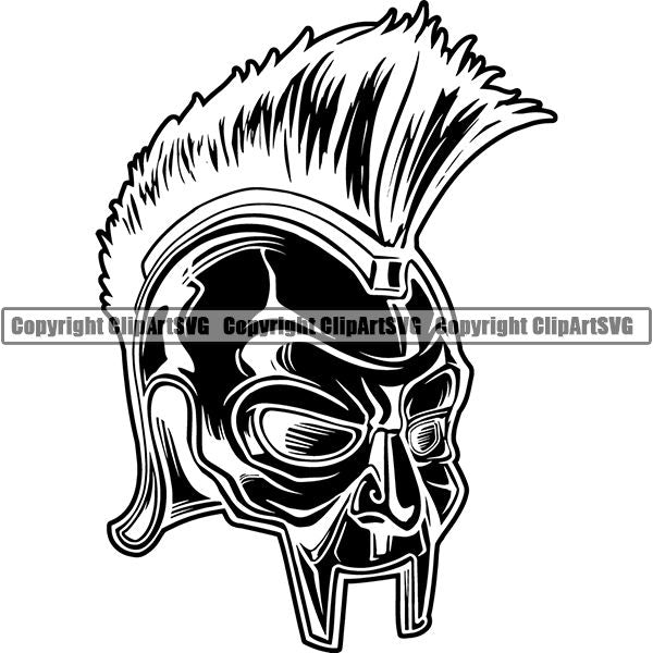 Spartan Warrior Gladiator Mask Helmet ClipArt SVG