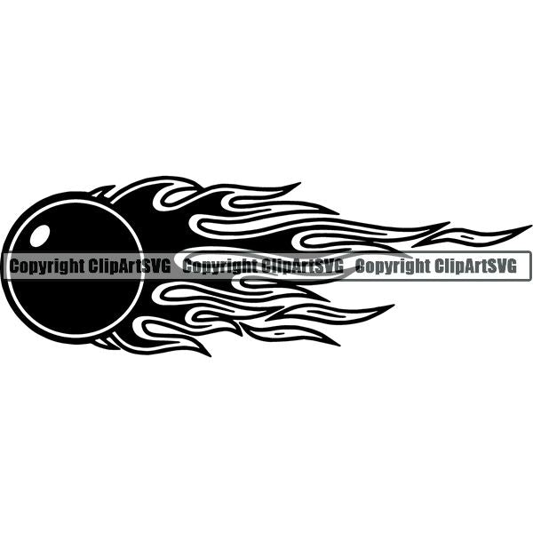 Sports Game Paintball Flame ClipArt SVG
