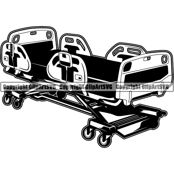 Medical Doctor Nurse Hospital Stretcher ClipArt SVG